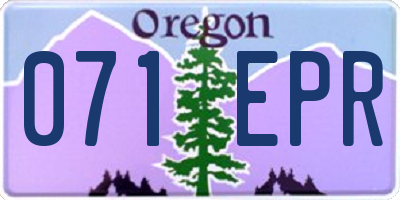 OR license plate 071EPR