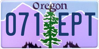 OR license plate 071EPT