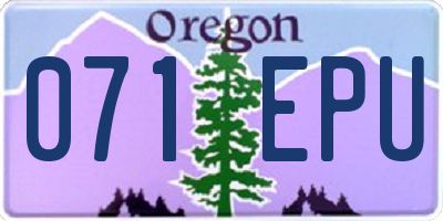 OR license plate 071EPU