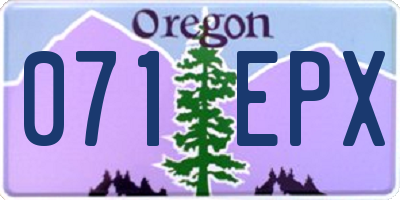 OR license plate 071EPX