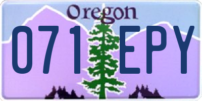 OR license plate 071EPY