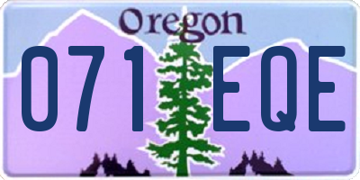OR license plate 071EQE