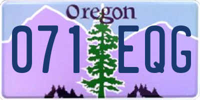 OR license plate 071EQG