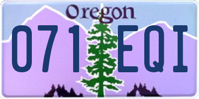 OR license plate 071EQI
