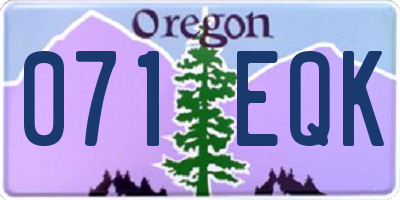 OR license plate 071EQK