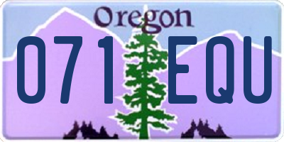 OR license plate 071EQU