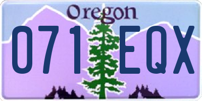 OR license plate 071EQX