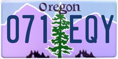 OR license plate 071EQY
