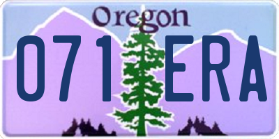 OR license plate 071ERA