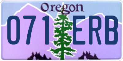 OR license plate 071ERB