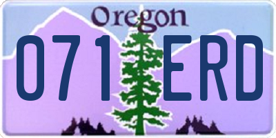 OR license plate 071ERD