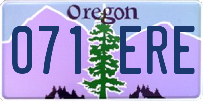 OR license plate 071ERE