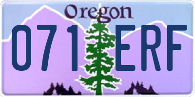 OR license plate 071ERF