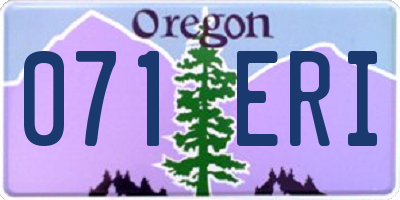 OR license plate 071ERI