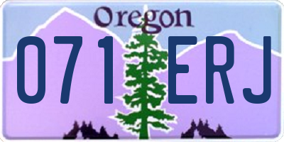 OR license plate 071ERJ