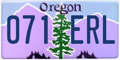 OR license plate 071ERL