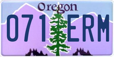 OR license plate 071ERM