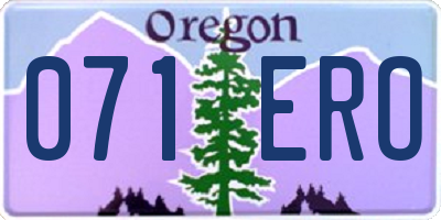 OR license plate 071ERO