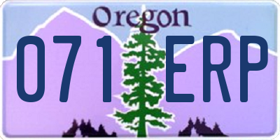 OR license plate 071ERP