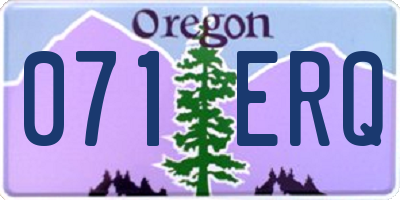 OR license plate 071ERQ