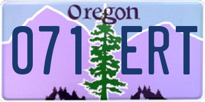 OR license plate 071ERT