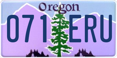 OR license plate 071ERU