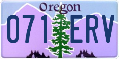 OR license plate 071ERV