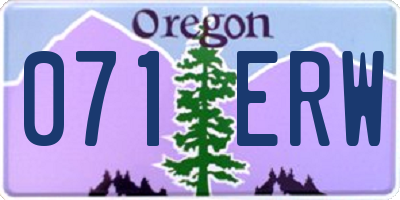 OR license plate 071ERW