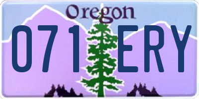 OR license plate 071ERY