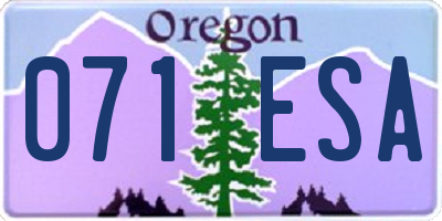 OR license plate 071ESA