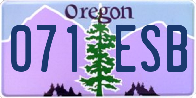 OR license plate 071ESB