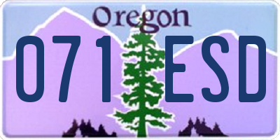 OR license plate 071ESD