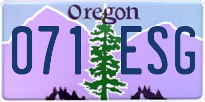 OR license plate 071ESG