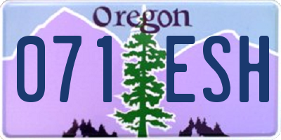 OR license plate 071ESH