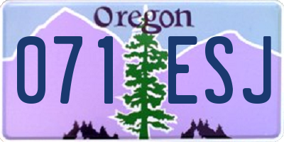 OR license plate 071ESJ