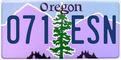 OR license plate 071ESN