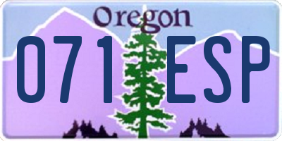 OR license plate 071ESP