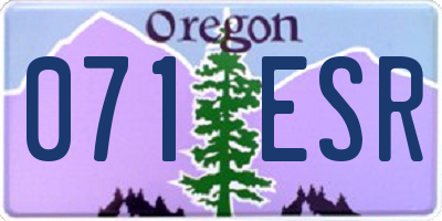 OR license plate 071ESR