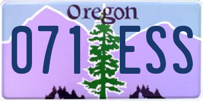 OR license plate 071ESS