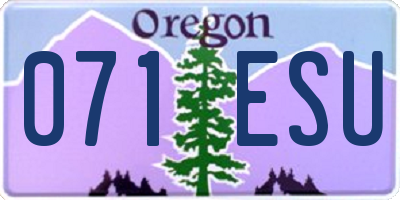 OR license plate 071ESU