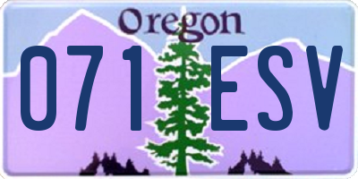 OR license plate 071ESV