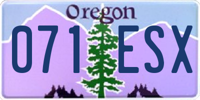 OR license plate 071ESX