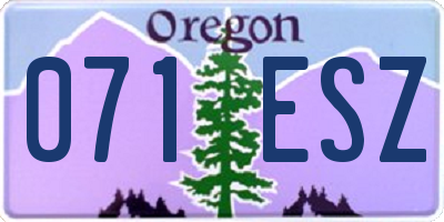 OR license plate 071ESZ