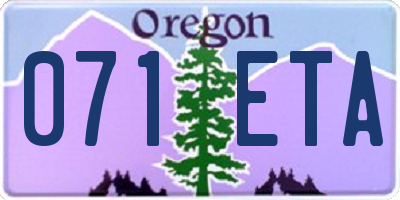 OR license plate 071ETA