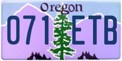OR license plate 071ETB