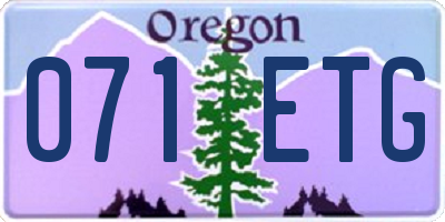OR license plate 071ETG