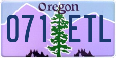 OR license plate 071ETL