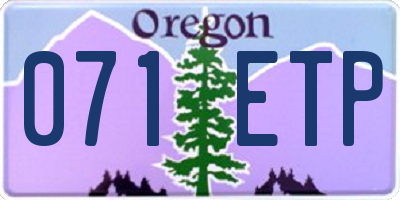OR license plate 071ETP