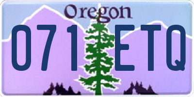 OR license plate 071ETQ