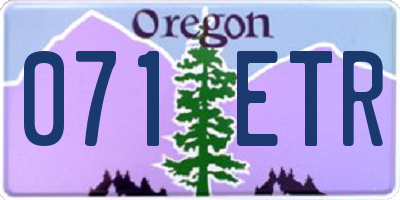 OR license plate 071ETR